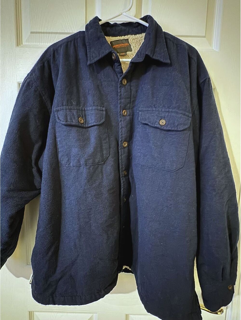 Northwest Territory Men's XL Heavyweight Sherpa Lined Fleece Shacket Jacket